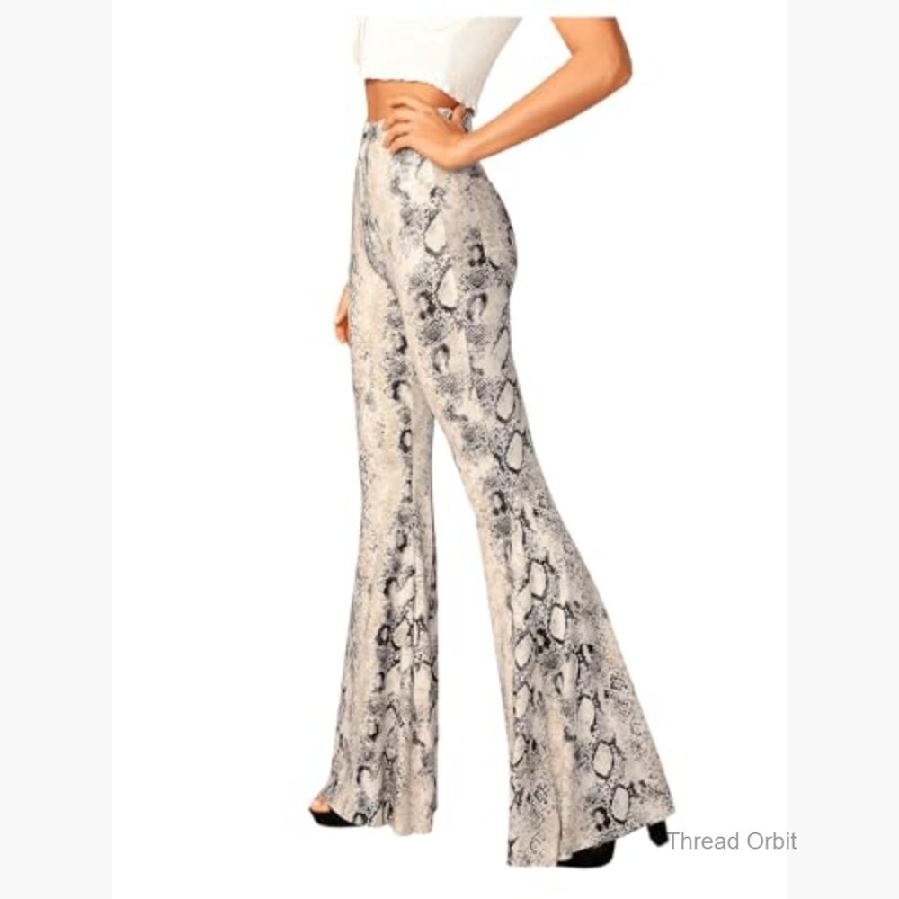 Women's Stretchy Bell Bottom Casual Pants for Work or Daily Wear - Picture 3 of 7
